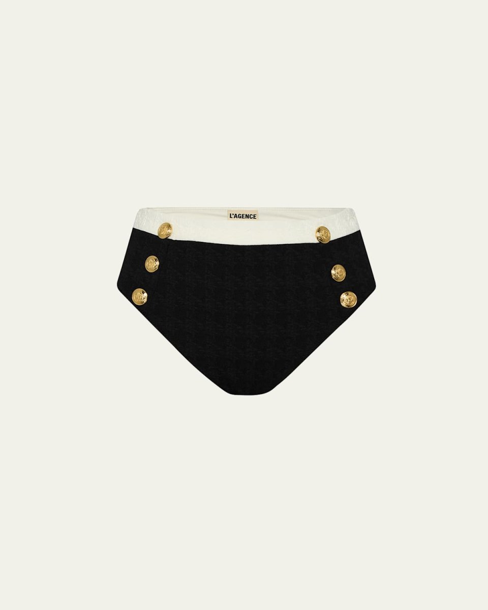 Vanessa Colorblock Chic High-Waist Bikini Bottoms
